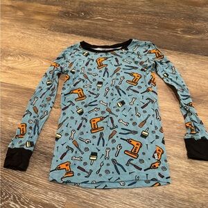 Little Sleepies Blue and Black Tool Pattern Pajama Set